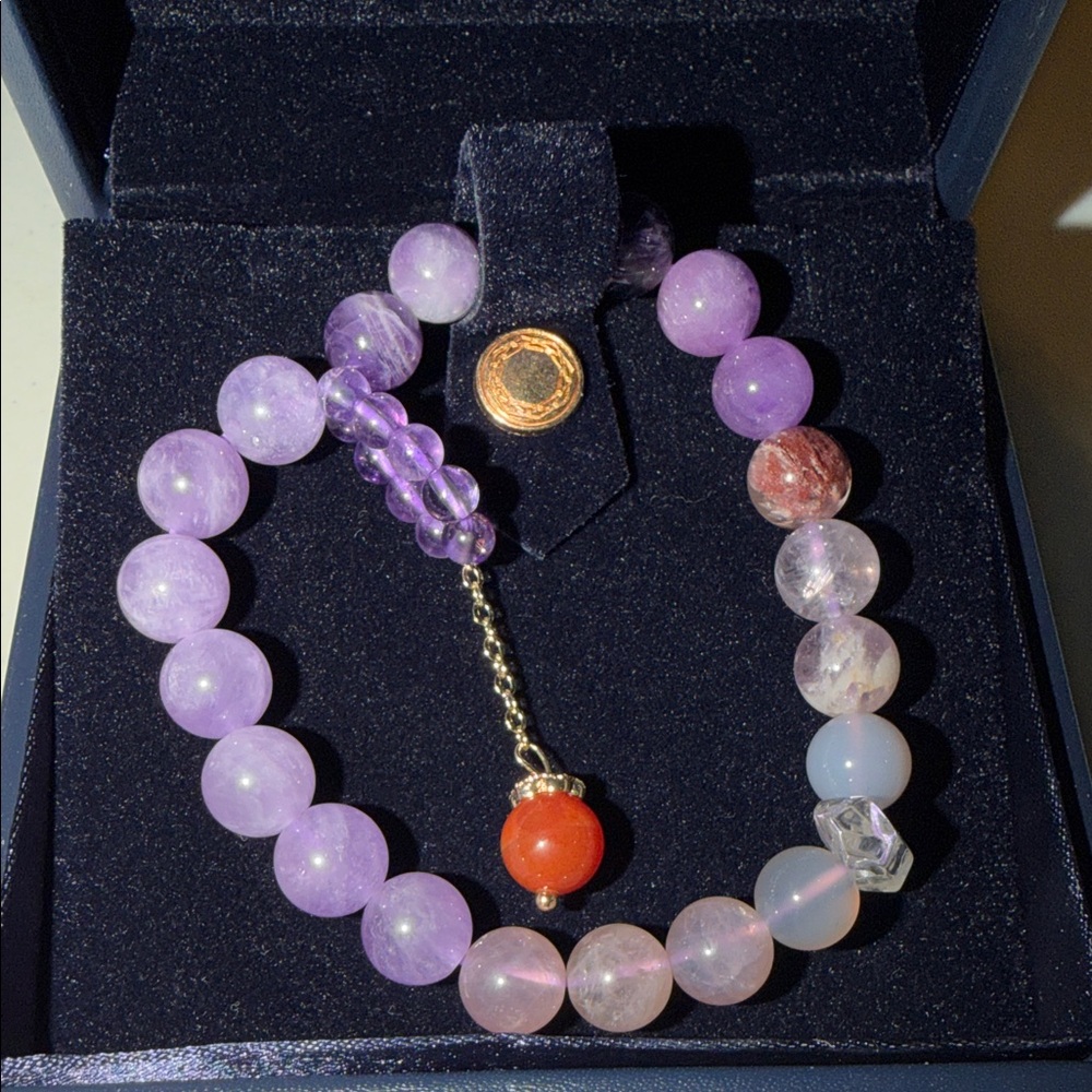 Elegant Purple and Red Beaded Bracelet